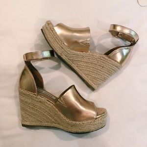Steve Madden Metallic Rose Gold Wedge Espadrille